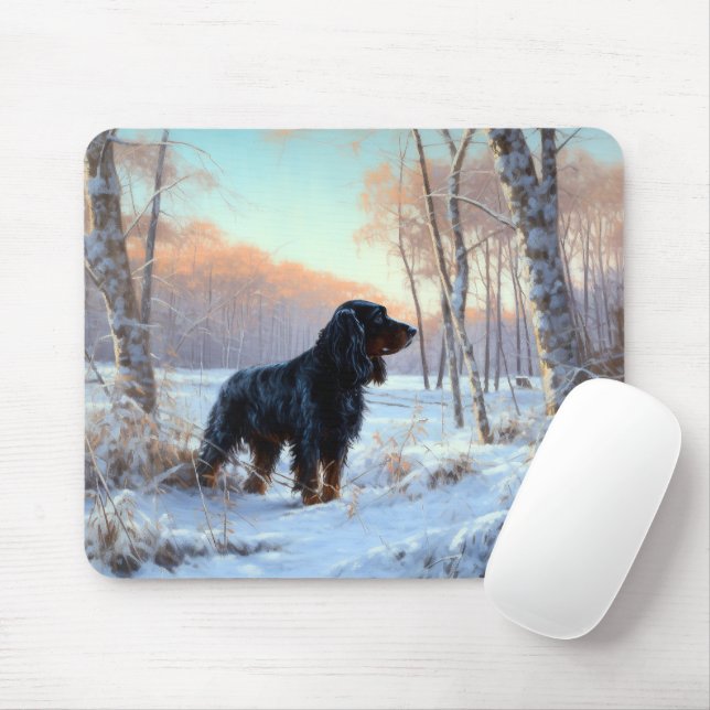 Gordon Setter Let It Snow Christmas Mouse Pad (With Mouse)