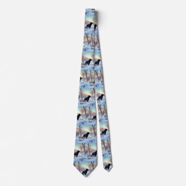 Gordon Setter Let It Snow Christmas Neck Tie (Front)