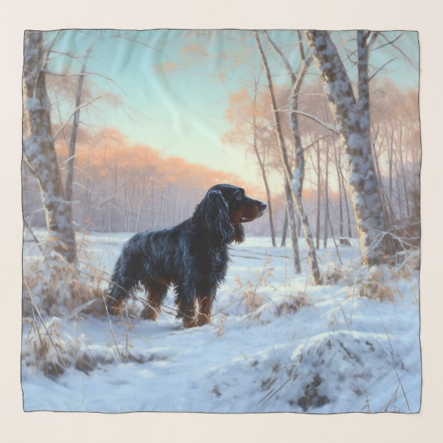 Gordon Setter Let It Snow Christmas Scarf (Front)