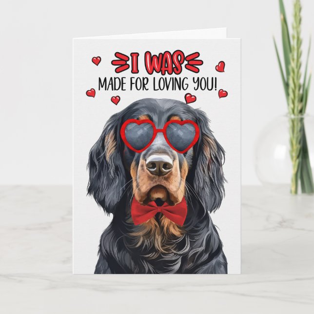 Gordon Setter Made for Loving You Valentine Holiday Card (Front)