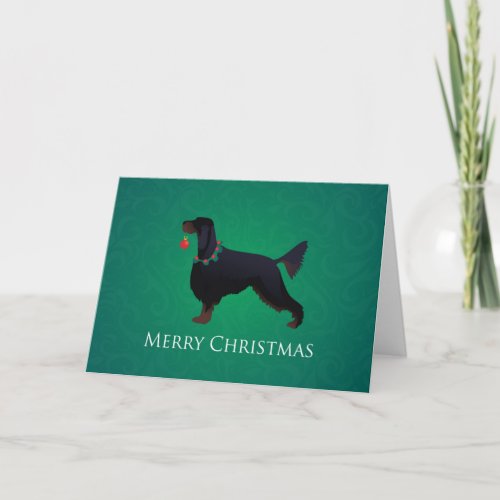 Gordon Setter Merry Christmas Design Holiday Card