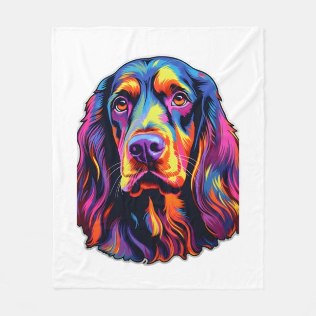 Gordon Setter Neon Design   Fleece Blanket (Front)