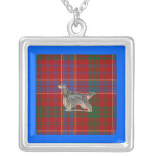 Gordon Setter on Gordon Huntly Tartan Necklace