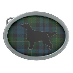 Gordon Setter on Huntly Tartan Belt Buckle
