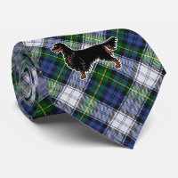 Gordon Setter over Gordon Dress Tartan Neck Tie