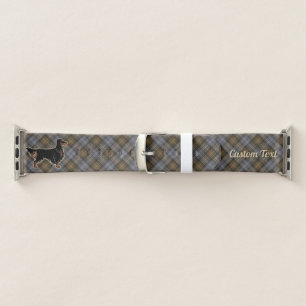 Gordon Setter over Weathered Gordon Tartan Apple Watch Band
