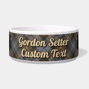 Gordon Setter over Weathered Gordon Tartan Bowl