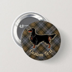 Gordon Setter over Weathered Gordon Tartan Button