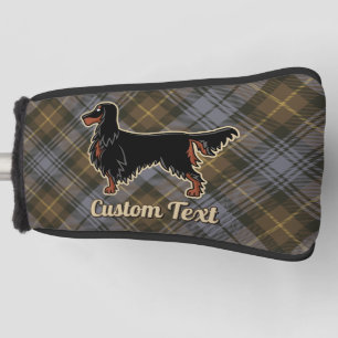 Gordon Setter over Weathered Gordon Tartan Golf Head Cover