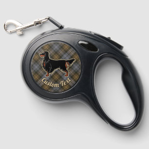 Gordon Setter over Weathered Gordon Tartan Retractable Pet Leash