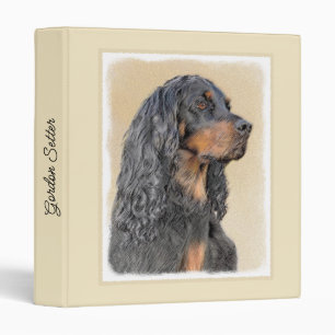Gordon Setter Painting - Cute Original Dog Art 3 Ring Binder