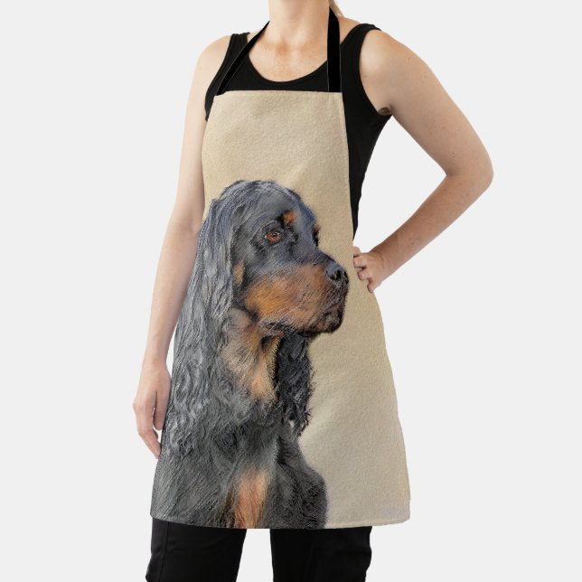 Gordon Setter Painting - Cute Original Dog Art Apron (Insitu)