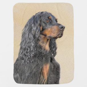 Gordon Setter Painting - Cute Original Dog Art Baby Blanket