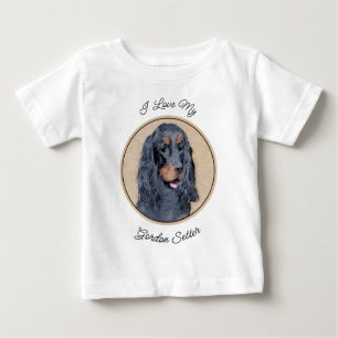 Gordon Setter Painting - Cute Original Dog Art Baby T-Shirt