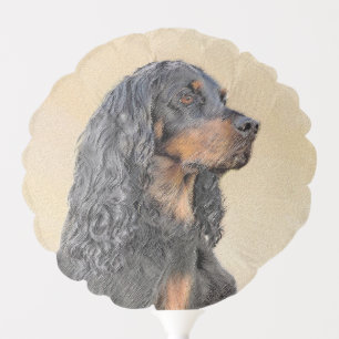 Gordon Setter Painting - Cute Original Dog Art Balloon