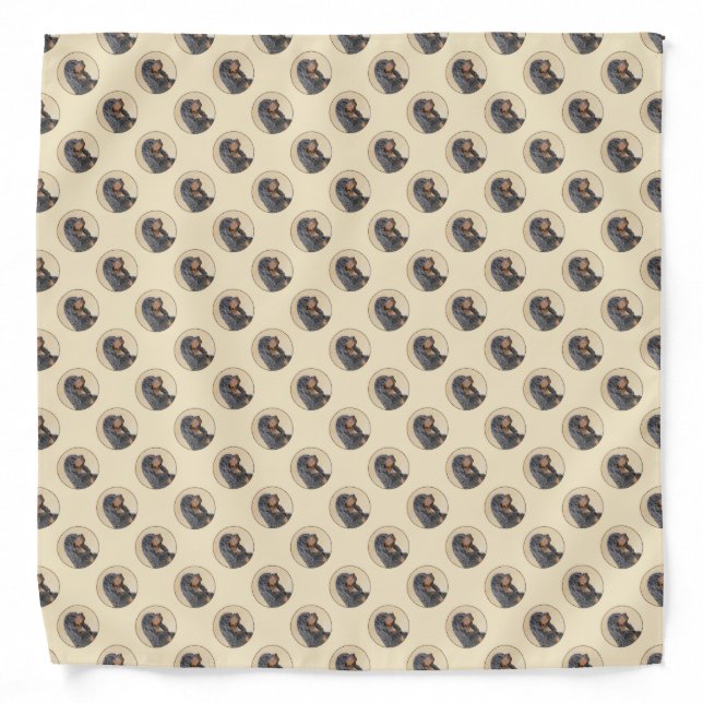 Gordon Setter Painting - Cute Original Dog Art Bandana (Front)