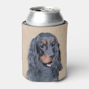 Gordon Setter Painting - Cute Original Dog Art Can Cooler