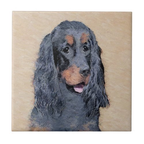 Gordon Setter Painting _ Cute Original Dog Art Ceramic Tile