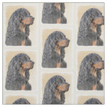 Gordon Setter Painting - Cute Original Dog Art Fabric
