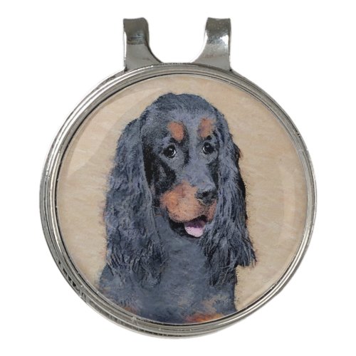 Gordon Setter Painting _ Cute Original Dog Art Golf Hat Clip