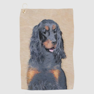 Gordon Setter Painting - Cute Original Dog Art Golf Towel