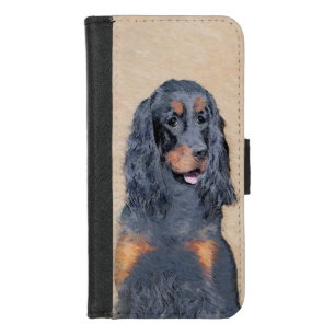 Gordon Setter Painting - Cute Original Dog Art iPhone 8/7 Wallet Case