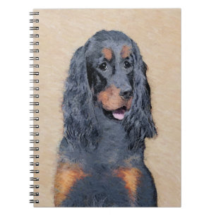 Gordon Setter Painting - Cute Original Dog Art Notebook