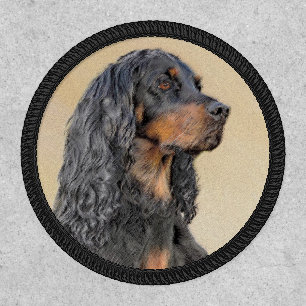 Gordon Setter Painting - Cute Original Dog Art Patch