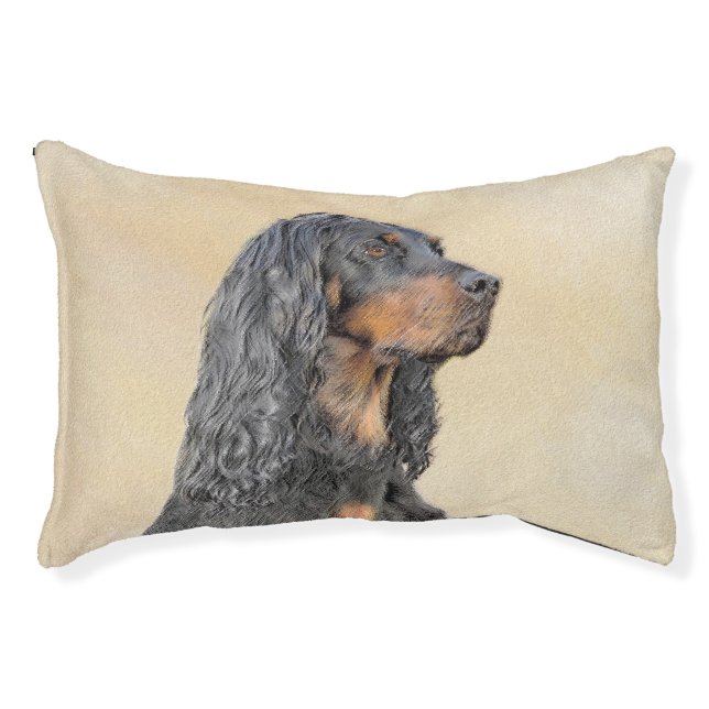 Gordon Setter Painting - Cute Original Dog Art Pet Bed (Front)