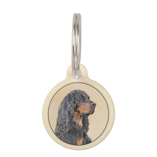 Gordon Setter Painting _ Cute Original Dog Art Pet ID Tag