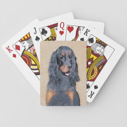 Gordon Setter Painting _ Cute Original Dog Art Playing Cards