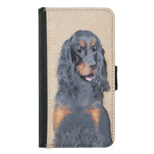 Gordon Setter Painting - Cute Original Dog Art Samsung Galaxy S5 Wallet Case