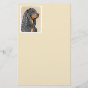 Gordon Setter Painting - Cute Original Dog Art Stationery