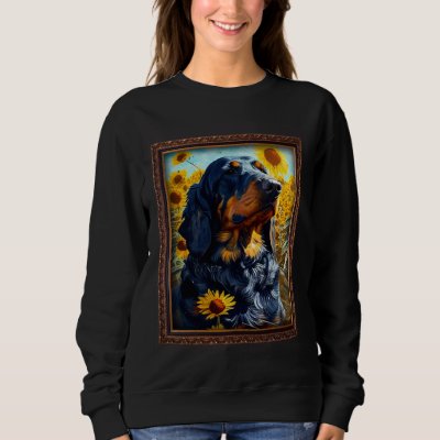Gordon Setter Painting Sunflower Flower Mom Women  Sweatshirt