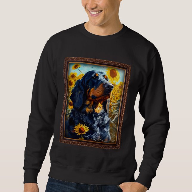 Gordon Setter Painting Sunflower Flower Mom Women  Sweatshirt (Front)