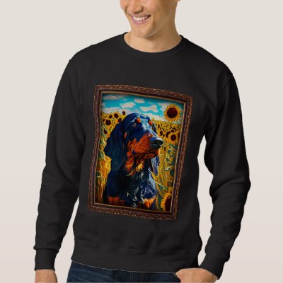 Gordon Setter Painting Sunflower Flower Mom Women  Sweatshirt