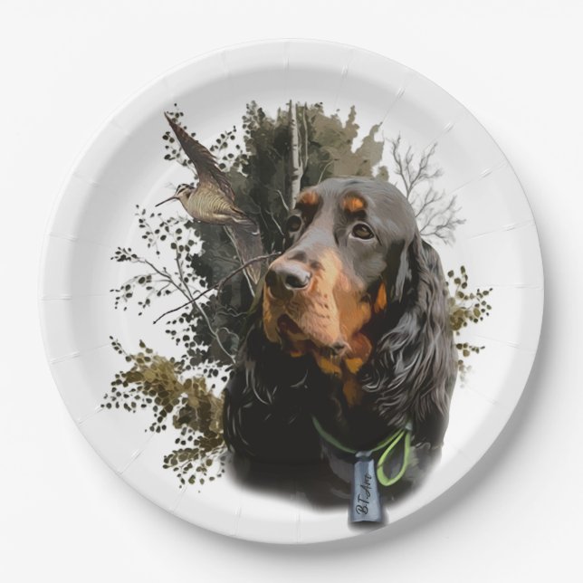 Gordon Setter  Paper Plates (Front)