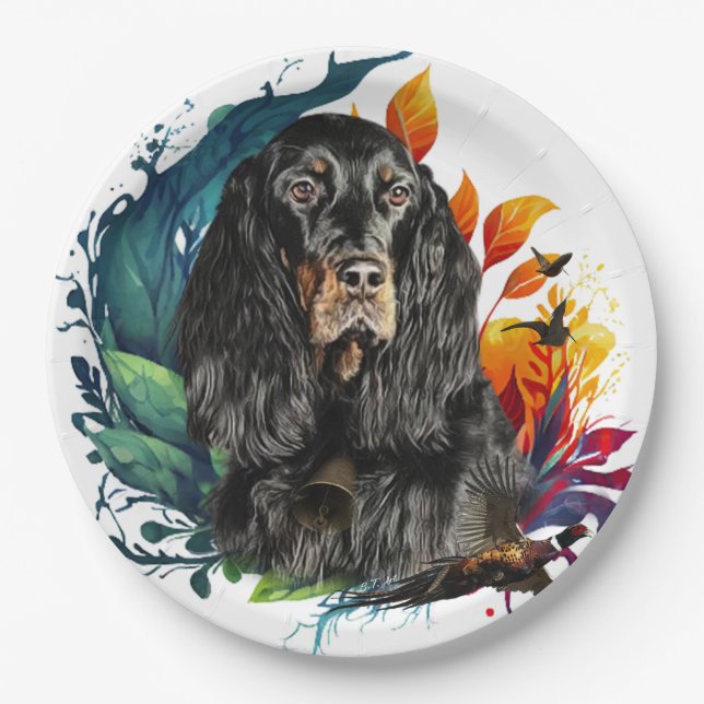 Gordon Setter  Paper Plates (Front)