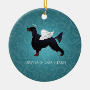Gordon Setter Pet Memorial Dog Angel Ceramic Ornament