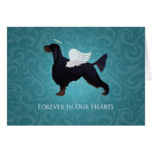 Gordon Setter Pet Memorial Dog Angel Sympathy Card