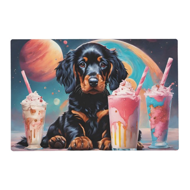 Gordon Setter Puppy N Milkshakes Placemat (Front)
