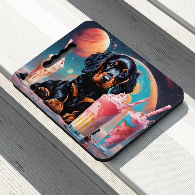 Gordon Setter Puppy N Milkshakes Seat Cushion (In Situ)