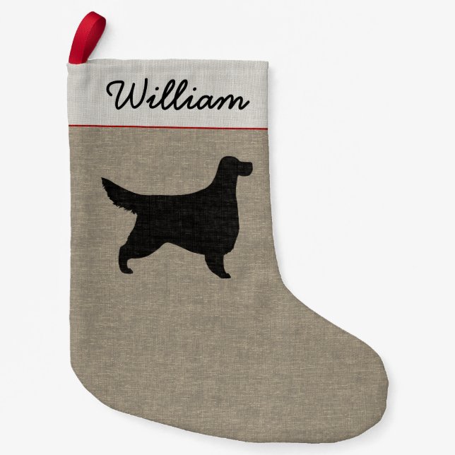 Gordon Setter Silhouette Personalized Dog Holiday Small Christmas Stocking (Front)