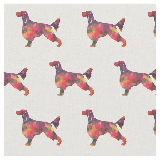 Gordon Setter Silhouette Tiled Fabric Black Multi