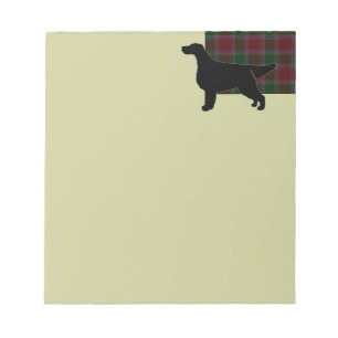 Gordon Setter Silhouetted on Clan Gordon Tartan Notepad