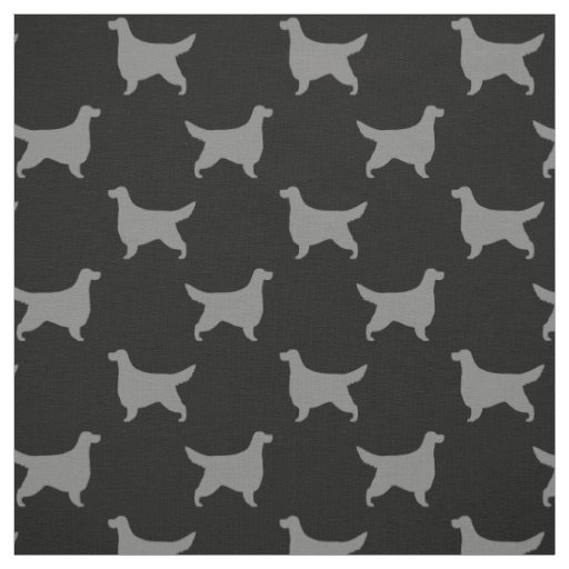 Gordon Setter Silhouettes Pattern Black and Grey Fabric