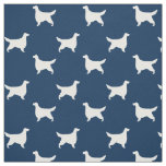 Gordon Setter Silhouettes Pattern Blue and White Fabric