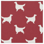 Gordon Setter Silhouettes Pattern Red and White Fabric