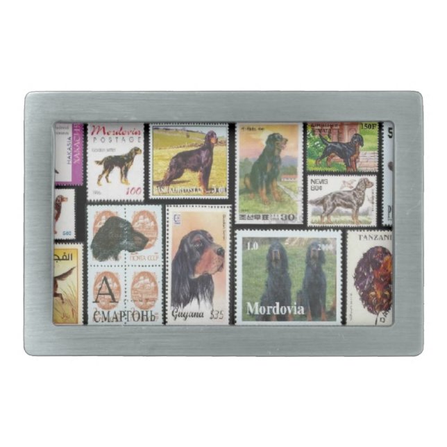 Gordon Setter Stamps Belt Buckle (Front)