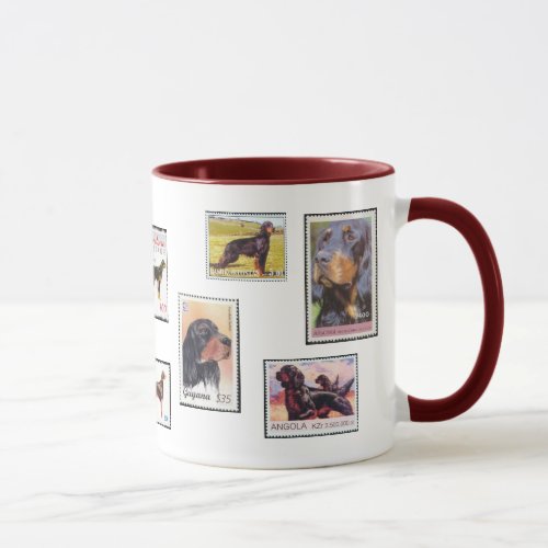 Gordon Setter Stamps of the World Ceramic Mug